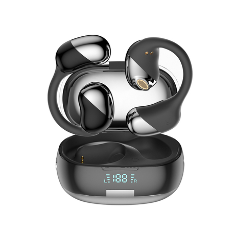 El más nuevo diseño OWS con cancelación de ruido que funciona con auriculares inalámbricos Bluetooth para deportes de oreja abierta sobre la oreja